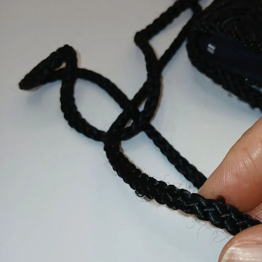 Vintage Carolyne Barton Night Black Beaded Evening Bag Should Strap 5.5x8.25 in